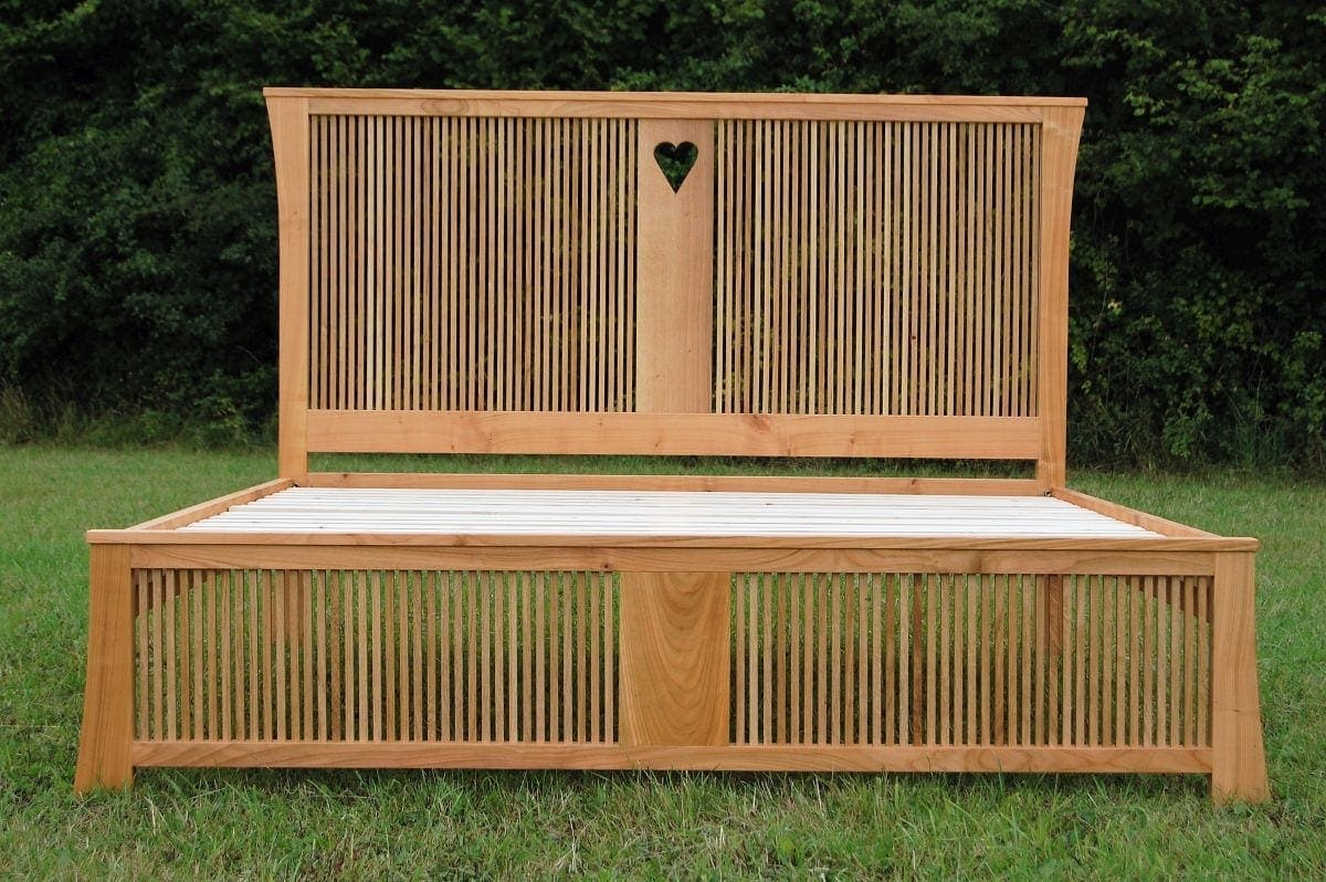 Jim Sharples Furniture oak cherry superking heart bed 025