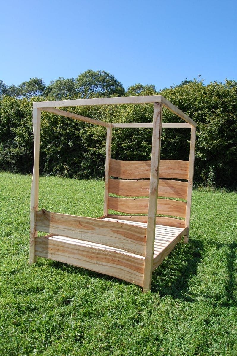 four poster waney edged live edged bed