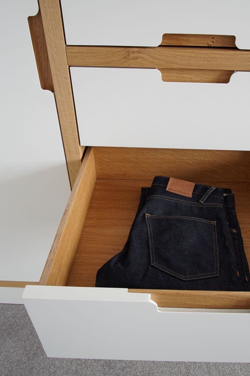 wardrobe drawer with oak veneered plywood drawers