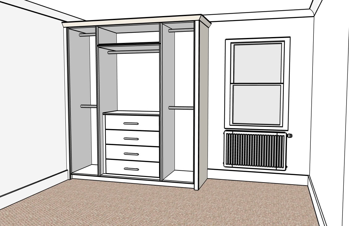 a sketchup design of a modern wardrobe in bristol