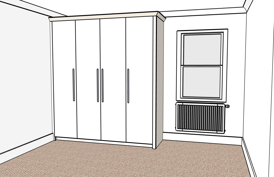 a sketchup design of a modern wardrobe in bristol