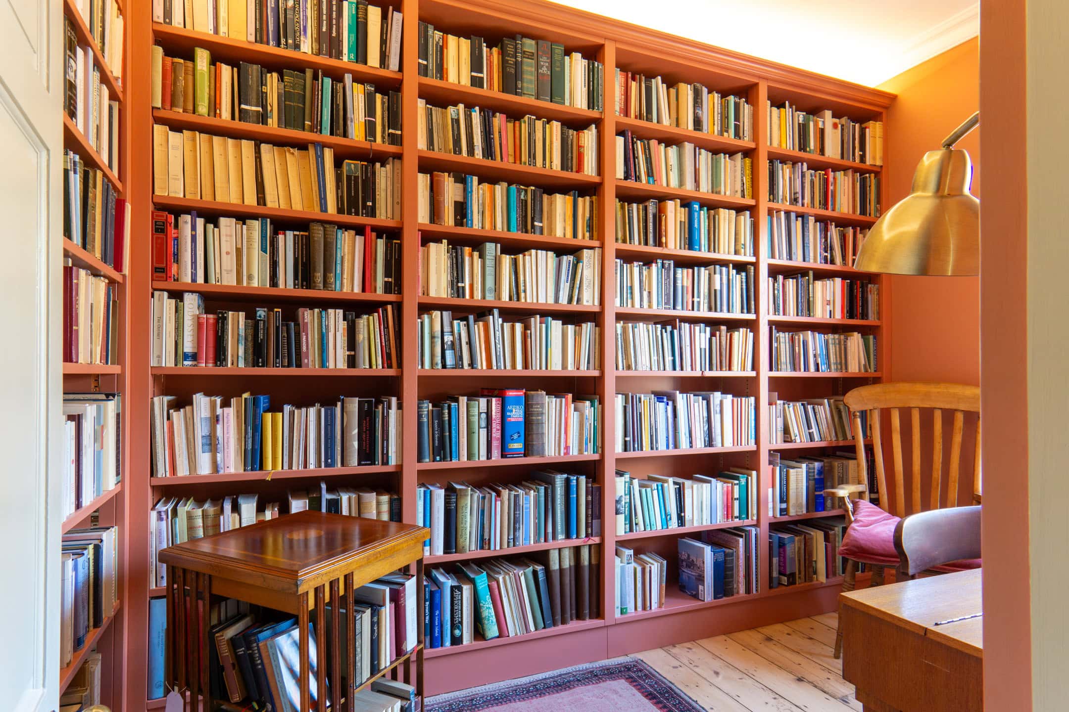 whole room shot of bespoke bookcase library Bristol